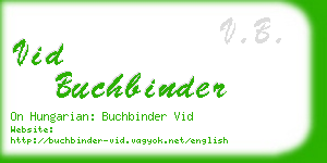 vid buchbinder business card